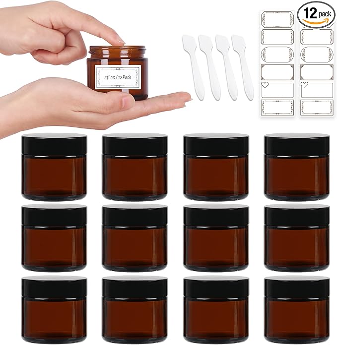 Amber UV-blocking glass jar