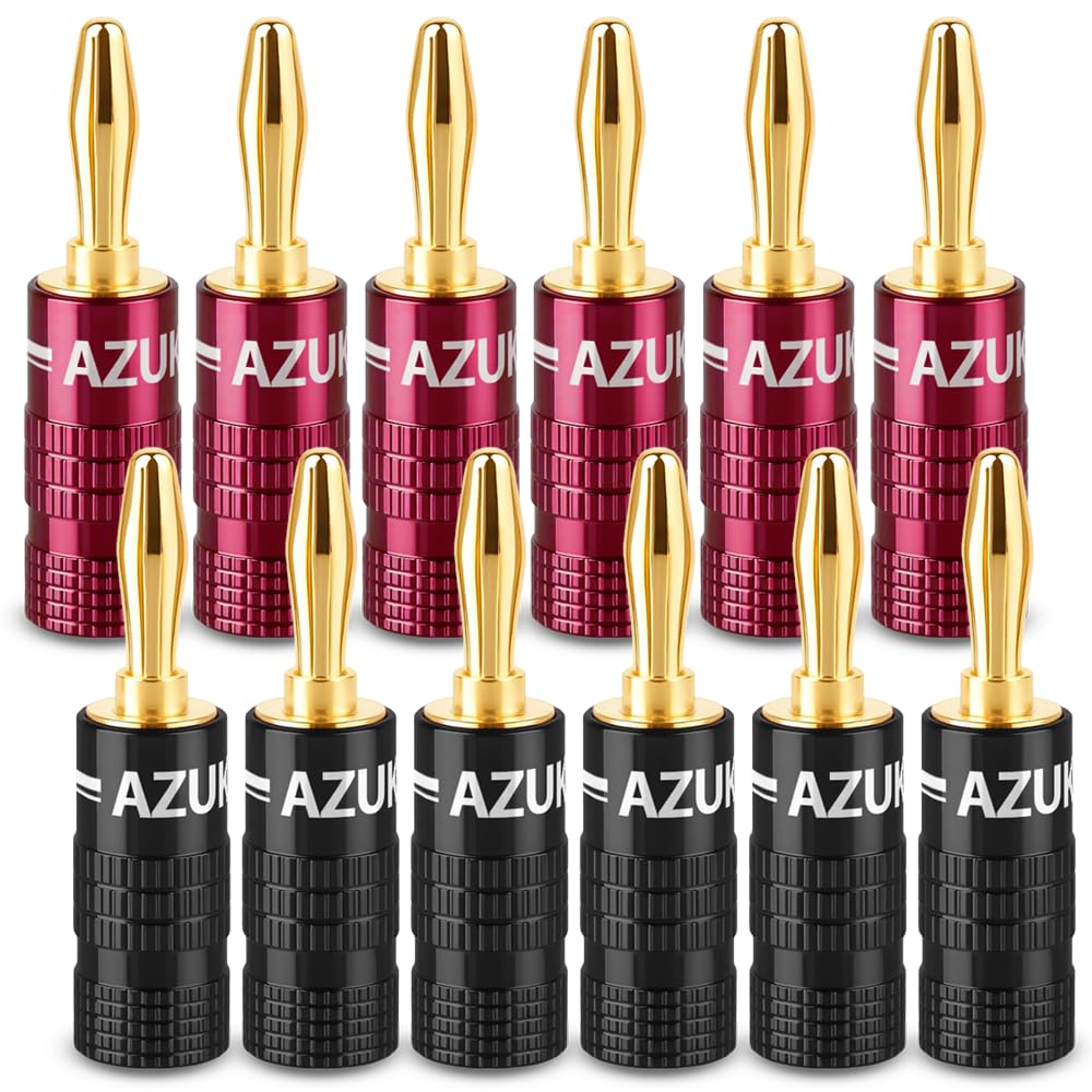 ステレオケーブル  オス ケーブル - オス 24K 金メッキ銅コネクタ Amazon | バナナプラグ 24K金メッキ オーディオ用 12AWG～18AWG ゲージ