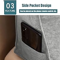 Vista 6 de Almohada triangular para cabecero, almohada de lectura, almohada triangular para cabecera, almohada de apoyo para dormitorio, sofá, tatami, blanco