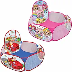 Piscina De Bolinhas Com Cesta de Basquete Barraca com Cesta Cercado Chiqueirinho Dobrável Portátil Linha Premium M5 Armarinhos (Azul)