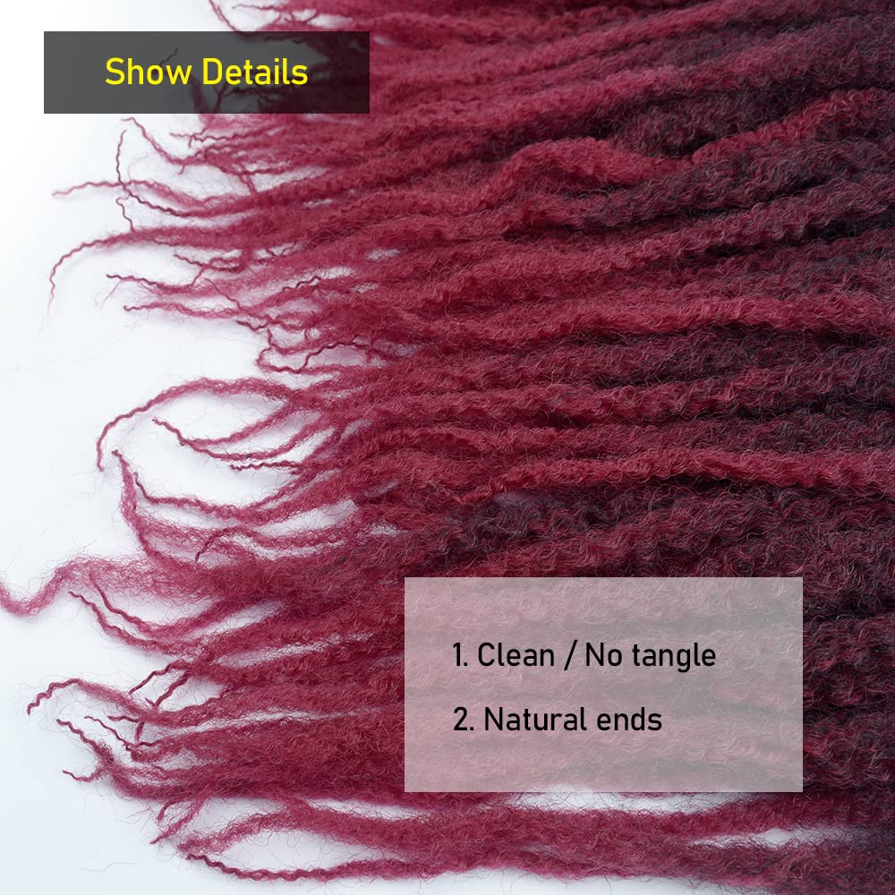 36inch Marley Hair Ombre Burgundy Super Long Kinky Curly Marley Twist Braiding Crochet Hair Synthetic Afro Marley Braids Faux Locs Cuabn Twists Hair Extensions 3Pcs