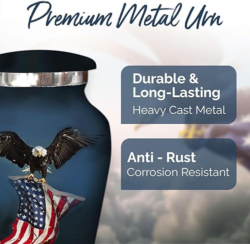 Miniatura 4 de Urnas de águila negra  Juego de 4 urnas de recuerdo para cenizas humanas con caja y bolsas  Urnas funerarias con águila  Honra a tu ser querido con