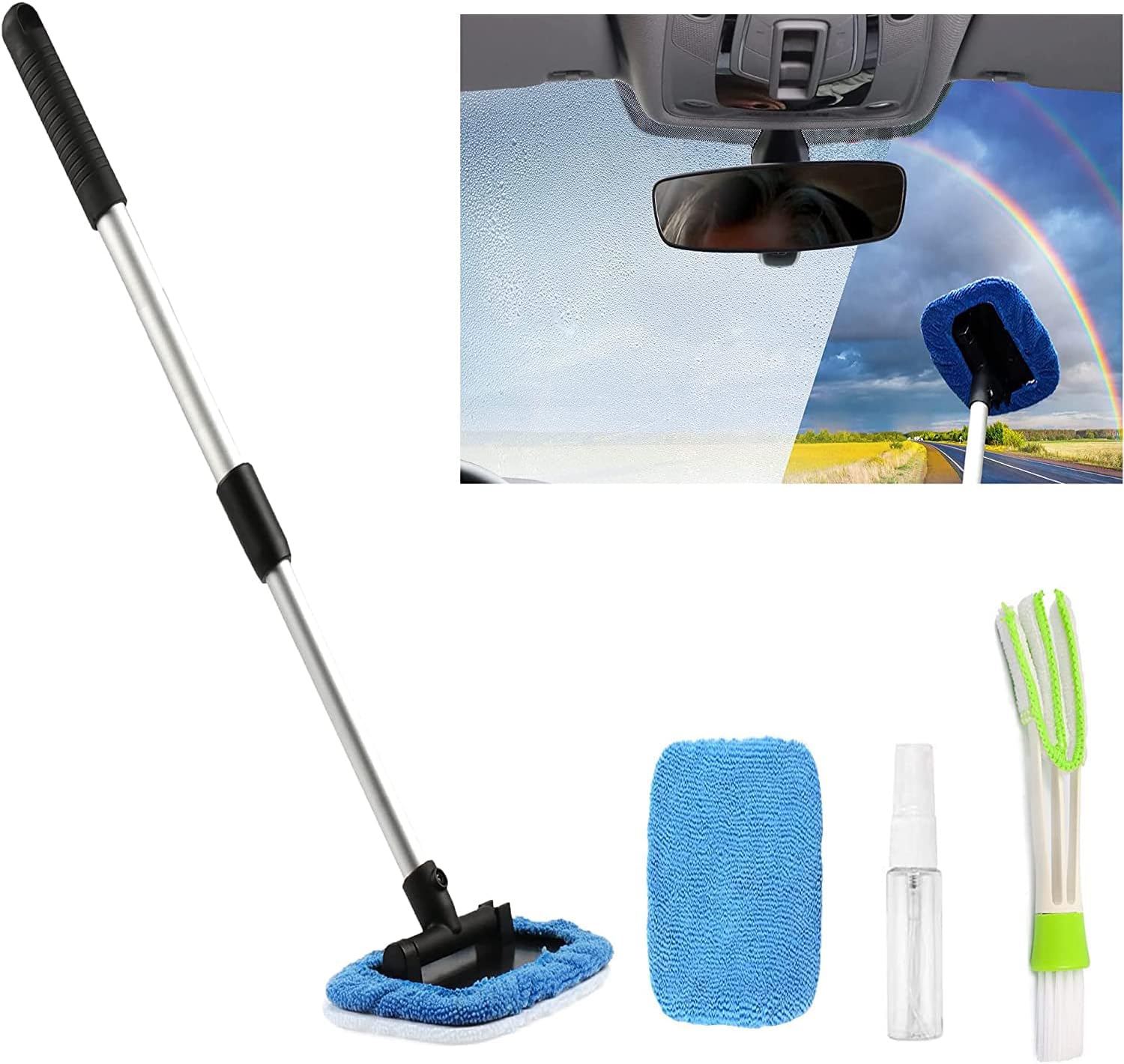 OFBAND Car Windshield Cleaner with Car Detail Brush & Soft