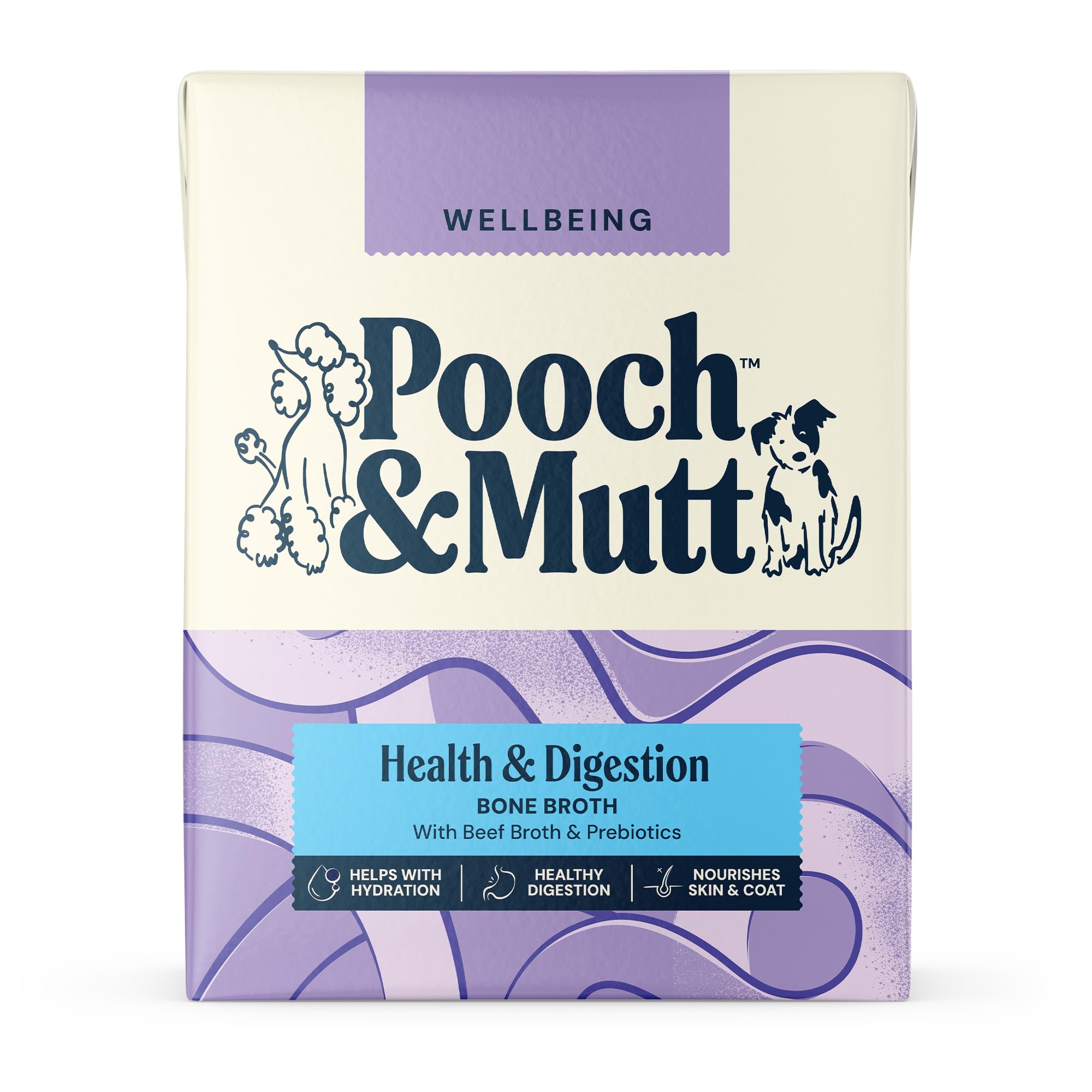 Pooch & Mutt - Health & Digestion Beef Bone Broth for Dogs, for Senstive Stomachs and Digestion Health, 375ml (packaging may vary)