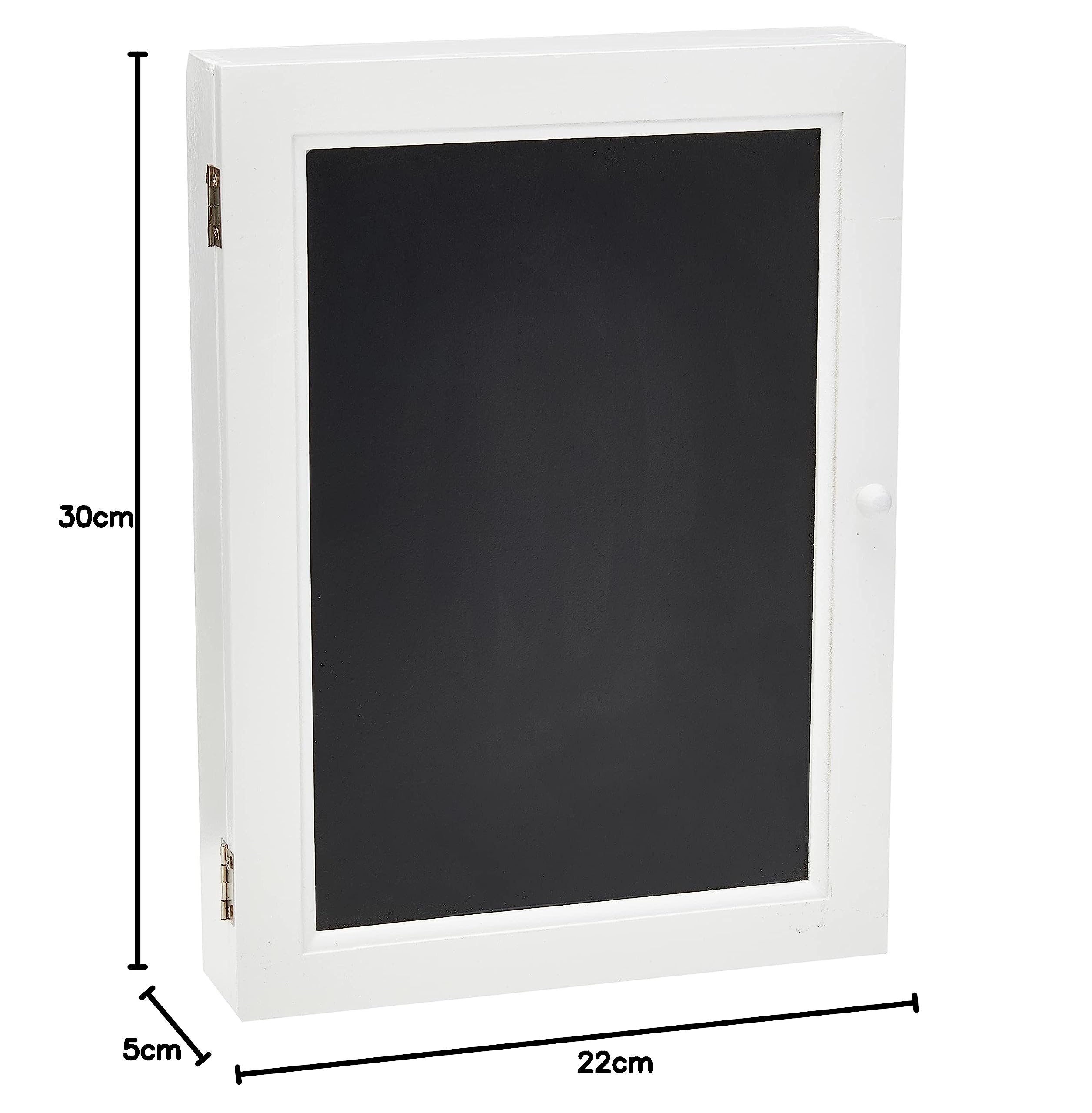 Zeller 15124 Cassetta Portachiavi Lavagna, MDF, Nero, ca. 22 x 5 x 30 cm