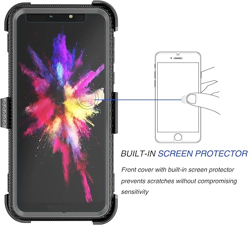 Miniatura 2 de Tekcoo Funda con clip para Moto G7 Power/Motorola Moto G7 Supra / E5 Plus / E5 Supra, [Tshell] absorción de impactos [pantalla integrada] Cinturón