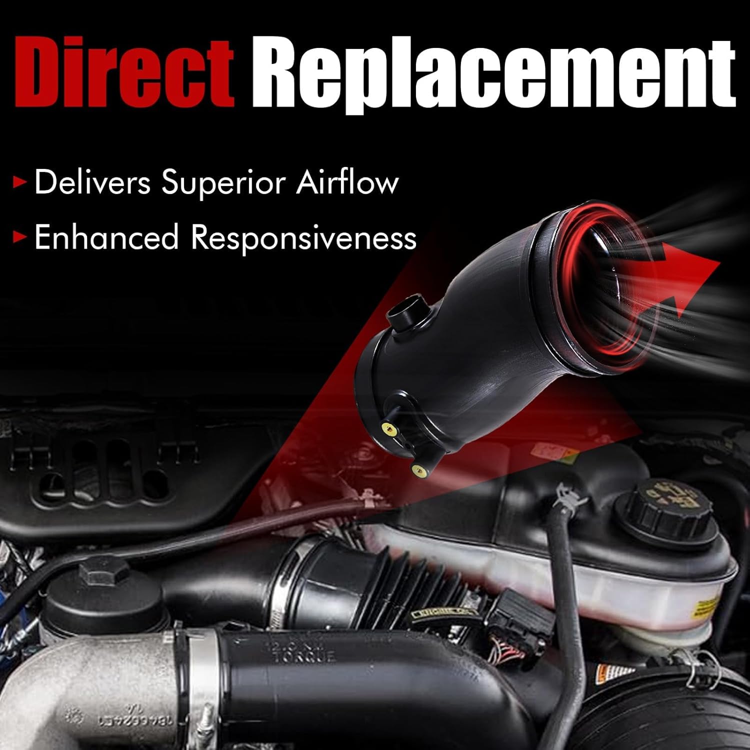 MITZONE 3C3Z-9C623-AA Engine Air Intake Hose Compatible with Ford F-250 F-350 Super Duty 2003-2007, Excursion 2003-2005, E-350 E-450 Super Duty 2004-2007 6.0L V8