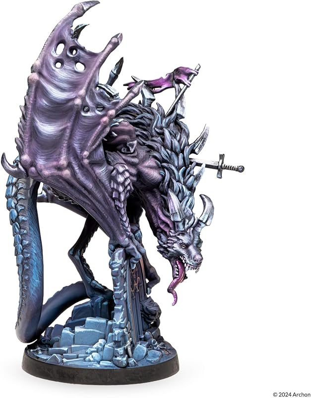 Wolfrake Dragon Miniature - 4.4" Tall Figure (113mm) with Scenic Base - 5E Compatible for DND and Tabletop RPG Games - Highly Detailed, Unassembled, Unpainted - for Ages 14 Years +