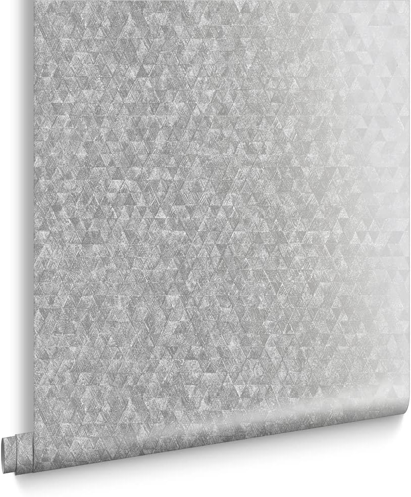 Graham & Brown Trinity Geometric Paste The Wall Wallpaper (Silver)
