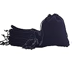Sansam 20pcs Black Velvet Drawstrings Gift Bags Jewelry Pouches for Wedding Favors, Candy Bags, Party Favors, 5.2x7.2\'\'