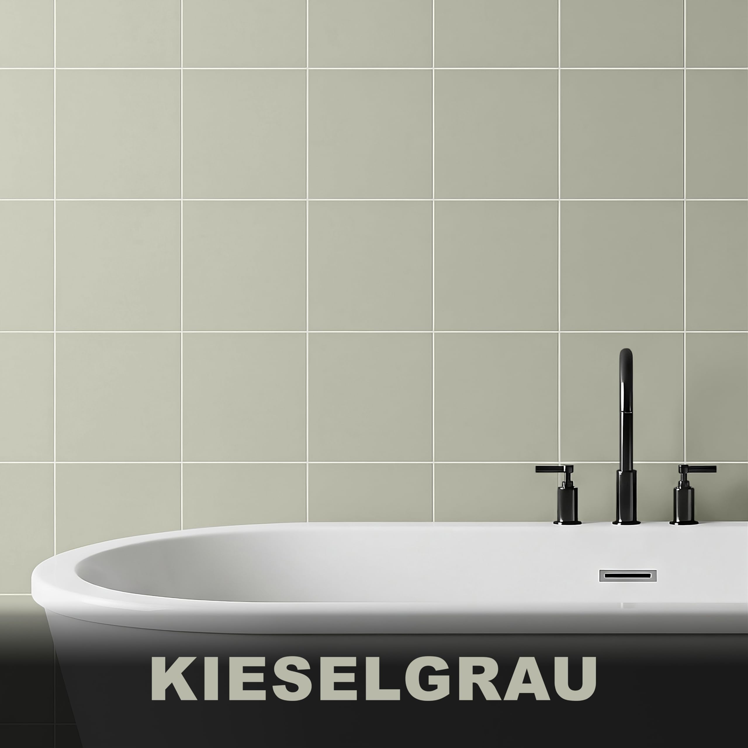 WO-WE 2K Fliesenlack – Fliesenfarbe für Küche, Badezimmer, Wand- & Bodenfliesen – Kieselgrau ähnl. RAL 7032-5Kg