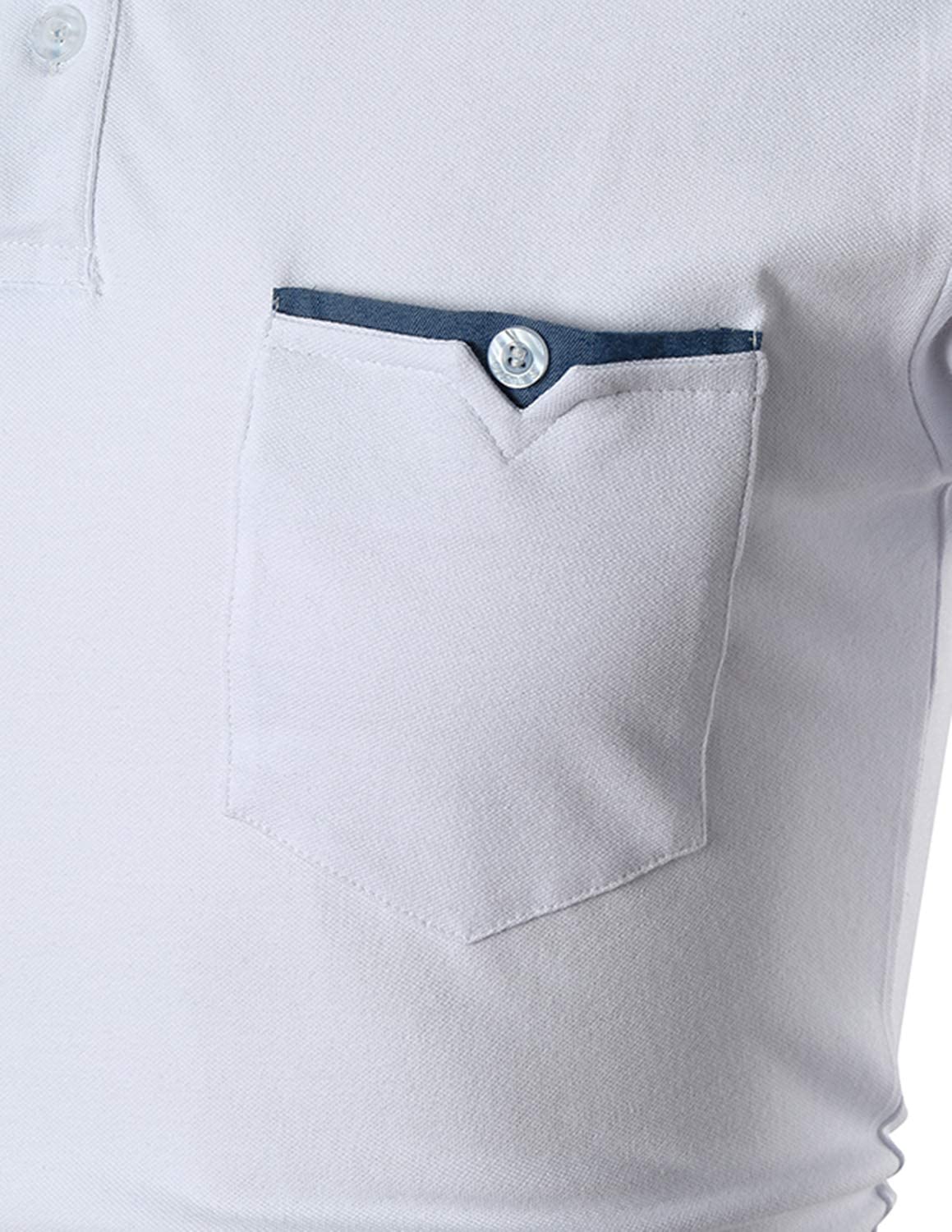KUNJLELP Polo Camicia Uomo Manica Lunga Maglietta con Colletto in Denim Casuale Cotton Inverno Golf T-Shirt