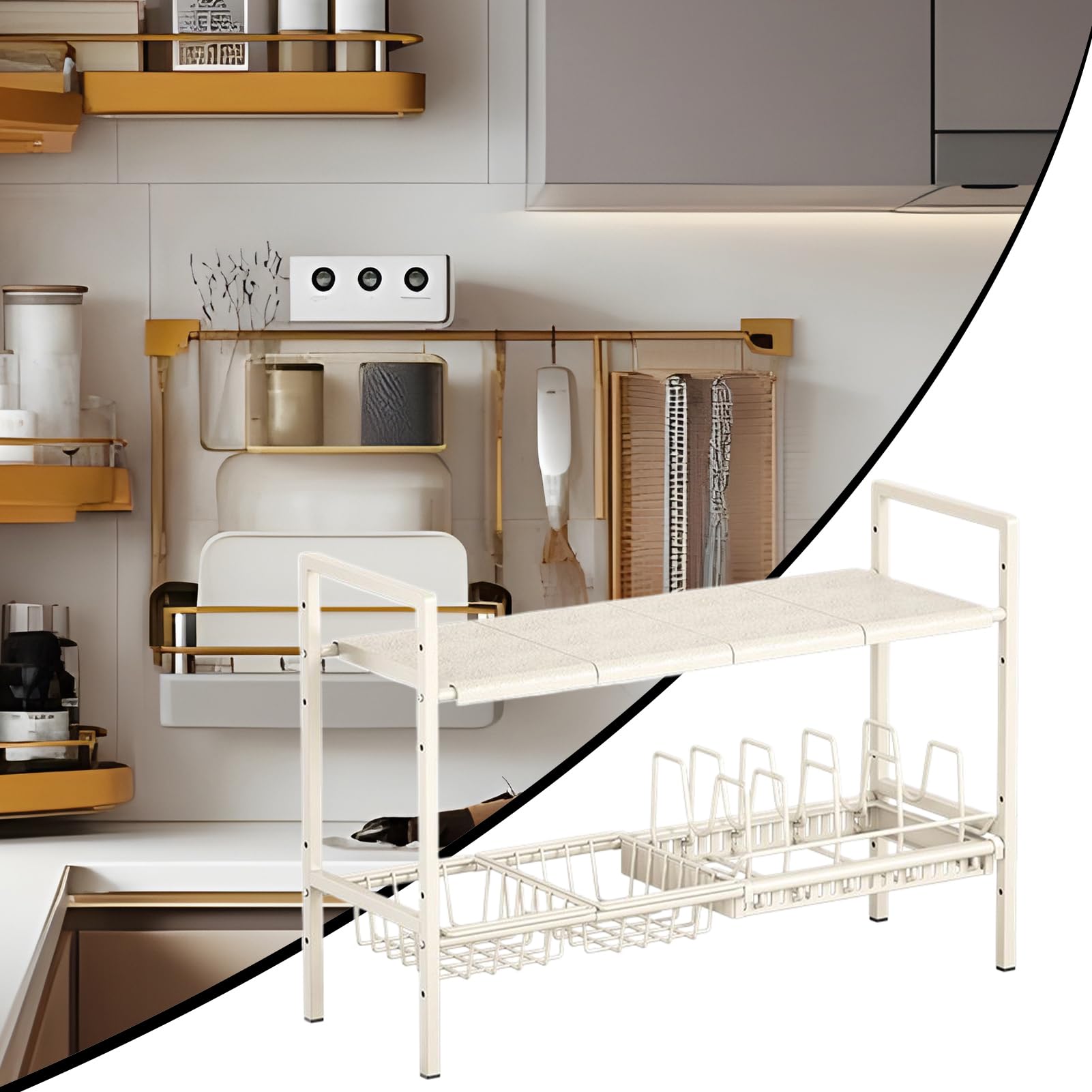 Organizador Para Debajo Del Fregadero De Baño Organizadores Y | Estante Extensible De Doble Altura Para Utensilios De Cocina Y Armarios