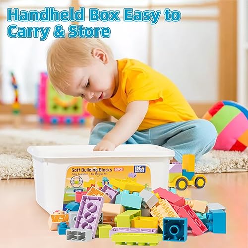 Miniatura 4 de KidEwan - Bloques de construcción para niños pequeños, juguetes de bloques de animales, juguetes STEM para bebés, juegos de bloques apilables con