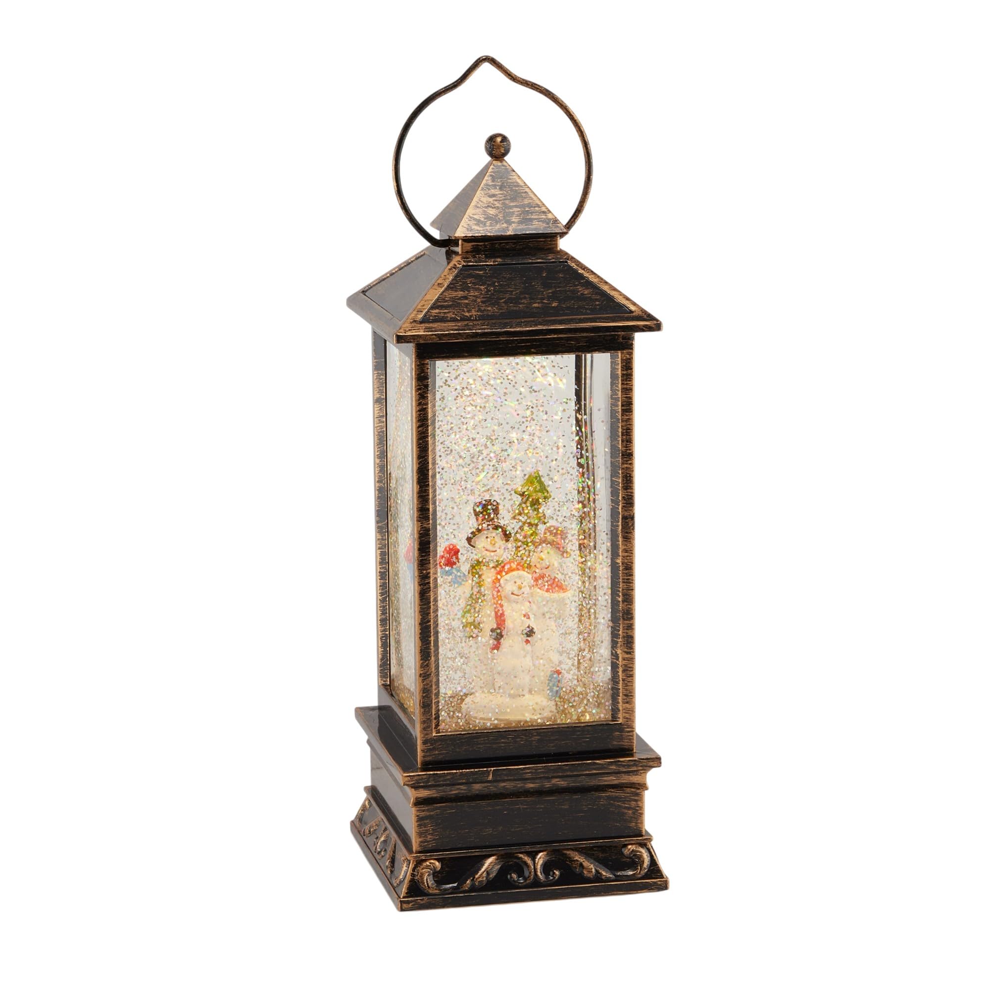 Linterna de 11 pulgadas Alpine ideal como detalle de decoración navideña en bronce