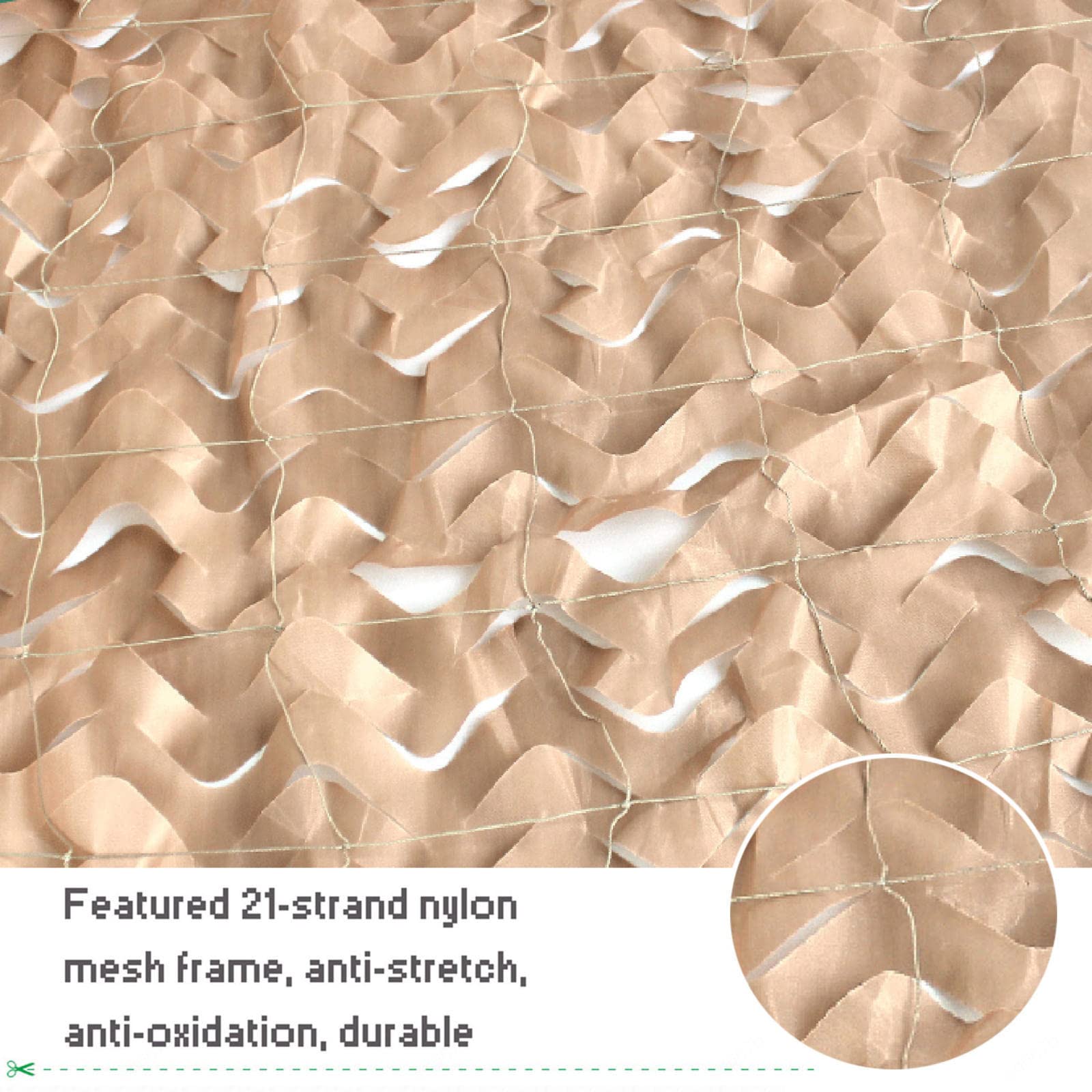 Rete Mimetica Militare Rinforzata - Bianca, Poliestere Oxford 210D | Per Campeggio, Caccia, Decorazione - Foto 6