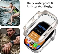 Vista 21 de 6 Pack Case with Tempered Glass Screen Protector for Apple Watch Series 9/8/7 45mm, Ultra-Thin Scratch Resistant Full Protective Hard PC Bumper