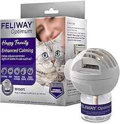 FELIWAY® Kit inicial de difusor de feromônios Optimum 30 dias para acalmar gatos, 48 ml – Ajuda a reduzir os sinais comuns de estresse em gatos e gatinhos, melhora a tranquilidade