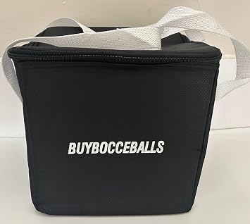 BuyBocceBalls Listing - Unique Bocce Set - 107mm with Blue and Red Balls, Black Bag