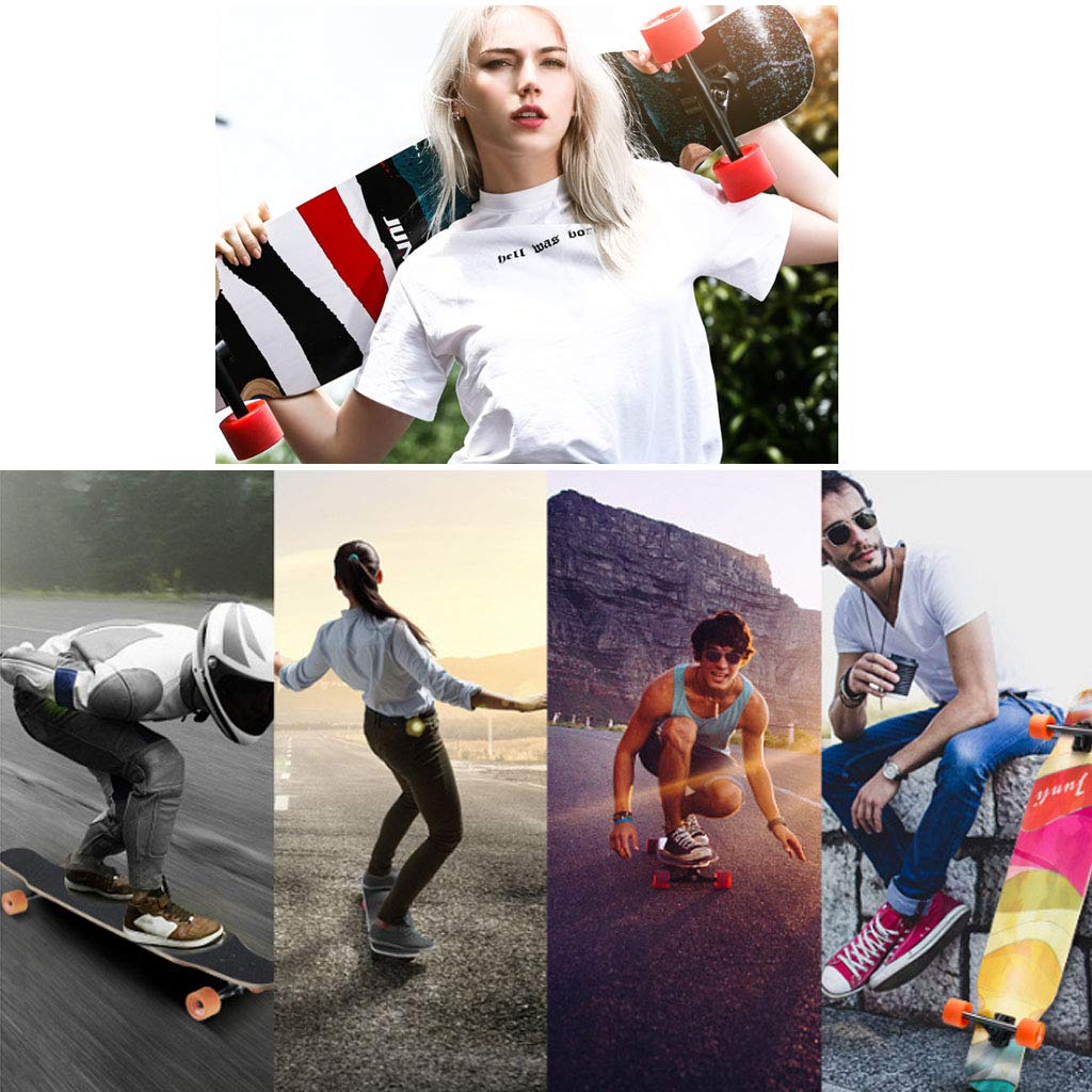 YEENUO 43 "x9" Skateboard complet Longboard Skateboard Cruiser Board Longboard Drop Through Skate Board ， Cruising, Curving, Freeride Slide, Freestyle et Downhill Freestyle Cruiser pour adolescents