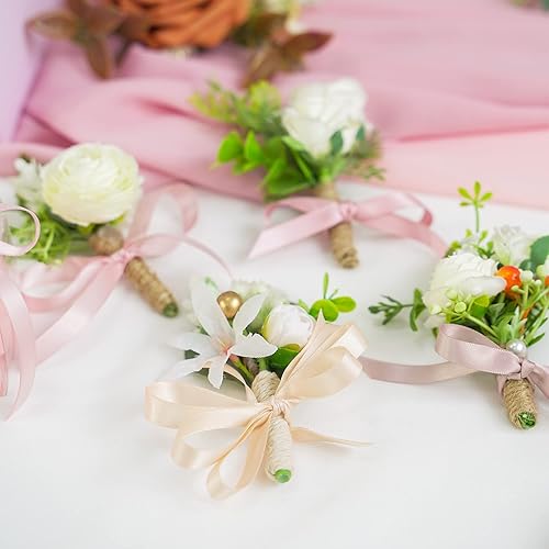 Miniatura 6 de HUIHUANG Cinta rosa rosa de 38 pulgadas, cintas de satén surtidas para el pelo, cinta de boda con rosa polvorienta para envolver regalos, boda,