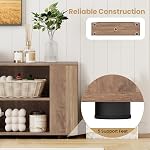 Tangkula Wood TV Stand for TVs up to 65 Inch Flat Screen, Modern Entertainment Center with 8 Open Shelves, Universal TV Storage Cabinet for Living Room Bedroom, TV Console Table (Warm-Grey)