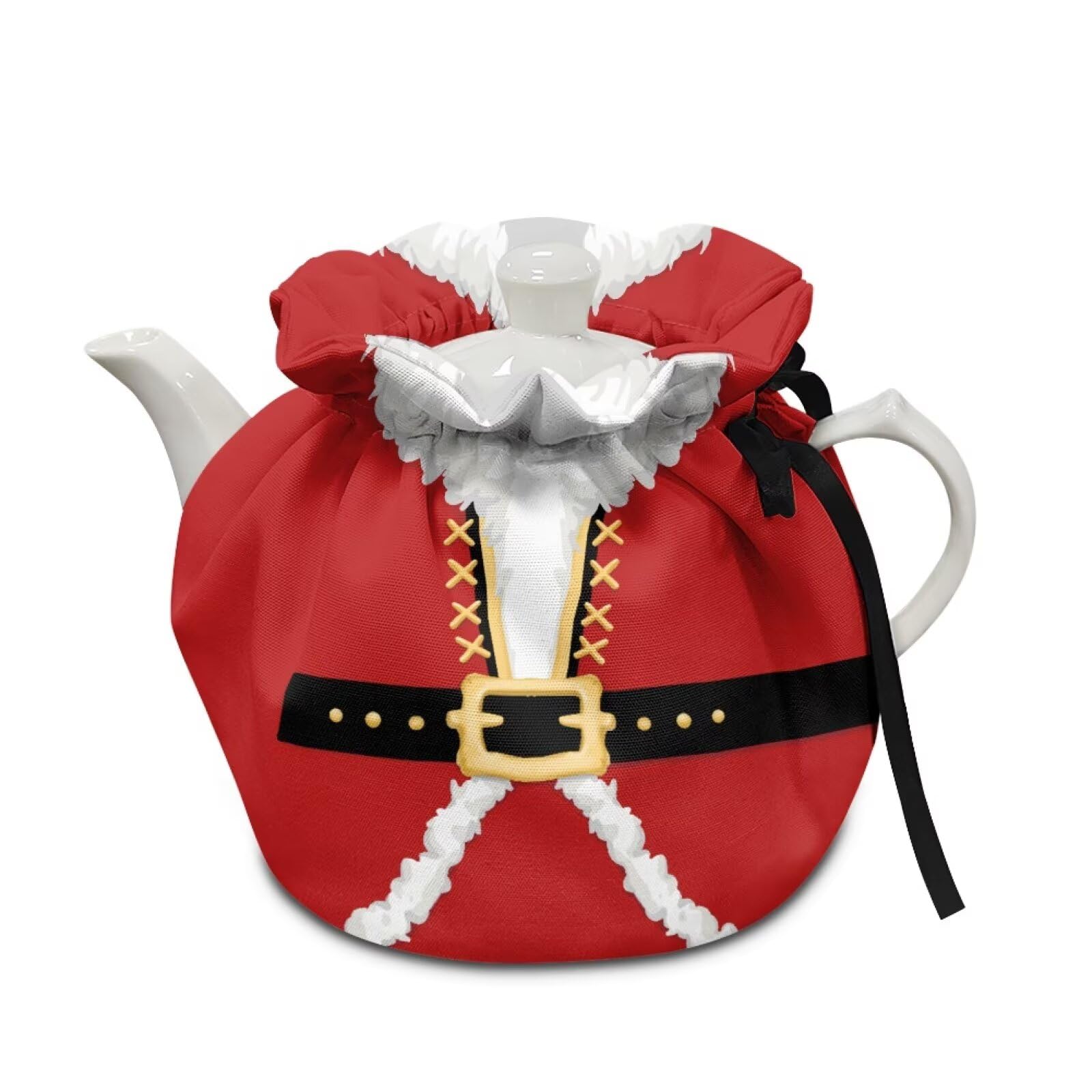 Santa Claus Tea Pot Cozies Cotton Christmas Teapot Dust Cover Kitchen Home Decorative Tea Pots Cozy with Insulation Pad for Housewife, Friend, Mom Gift for Christmas