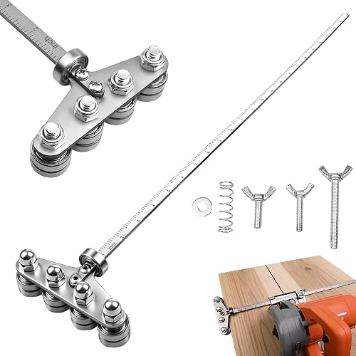 24" Positioning Calipers for Circular Saw, Rip Cut Circular Saw Guide Rail, Adjustable Circular Saw Roller Guide for Circular Saw Precise Measurements & Easy Wood Cutting (Stainless Steel)