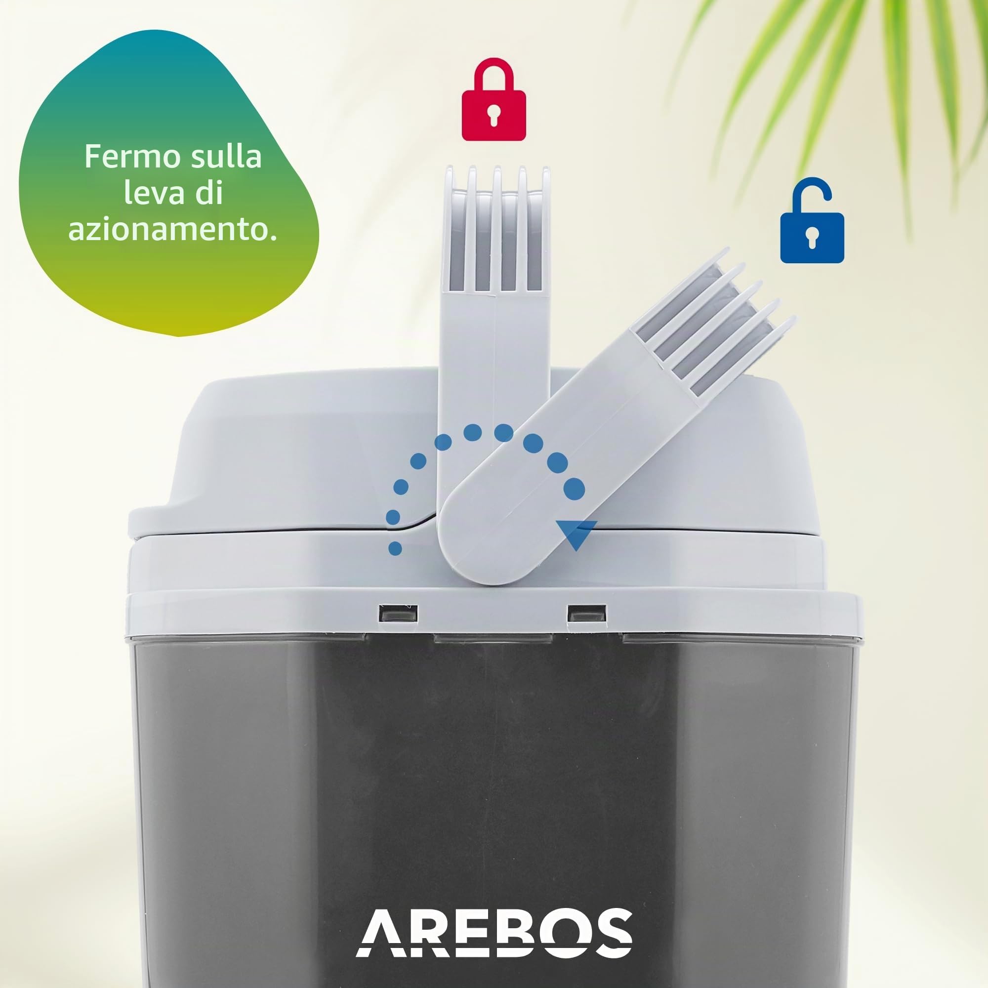 AREBOS Contenitore refrigerante da 25 litri, per raffreddare e mantenere il caldo, mini frigo | termoelettrico | con modalità ECO | 12/230 V per auto e presa | frigo elettrico | Antracite