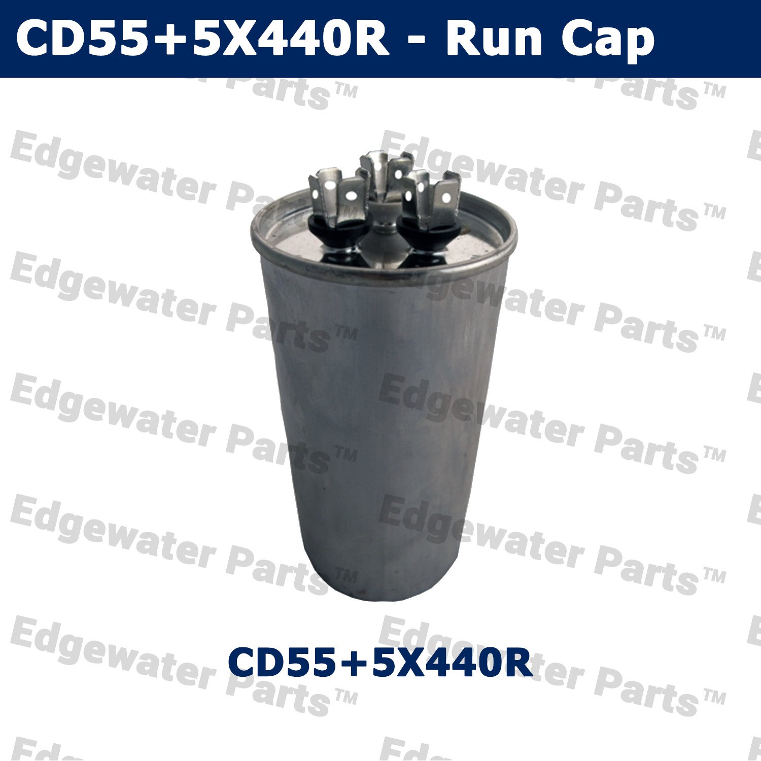 Edgewater Parts CD55+5X440R Round Dual Run Capacitor 55 + 5 MFD x 440V