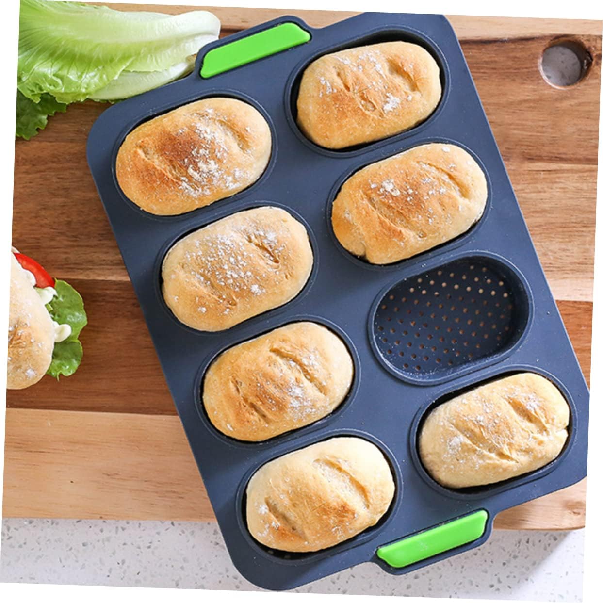 Luxshiny 2PCS Food-Grade Silicone Bread Mold Set Non-Stick Baking Molds for Small Loaves Sturdy Design for Home Baking and Kitchen Use Dark Grey