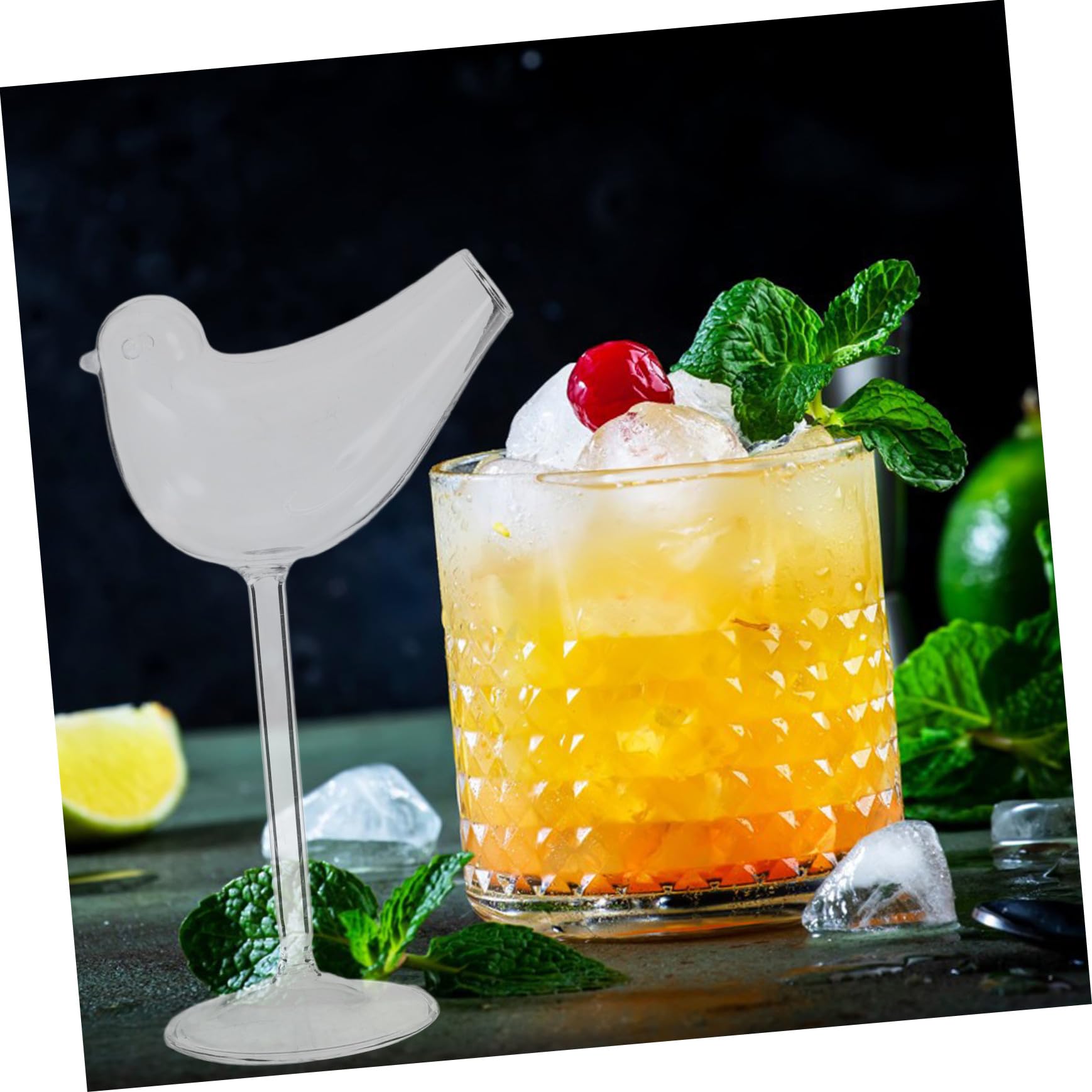 4 Stück Vogel Cocktailgläser aus Glas 150ml für Cocktails und Brandy