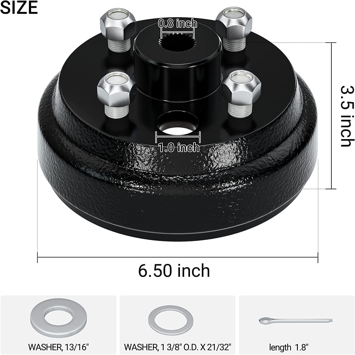 10L0L Golf Cart Brake Drum/Hub Assembly (Electric) for EZGO TXT Replaces OEM# 19186G1P