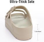 Goosecret Women's Comfortable Arch Support Walking Platform Sandals | Lightweight Chunky Slip-On Foam Slides with Adjustable Buckle,Sandals for Beach and Daily Wear