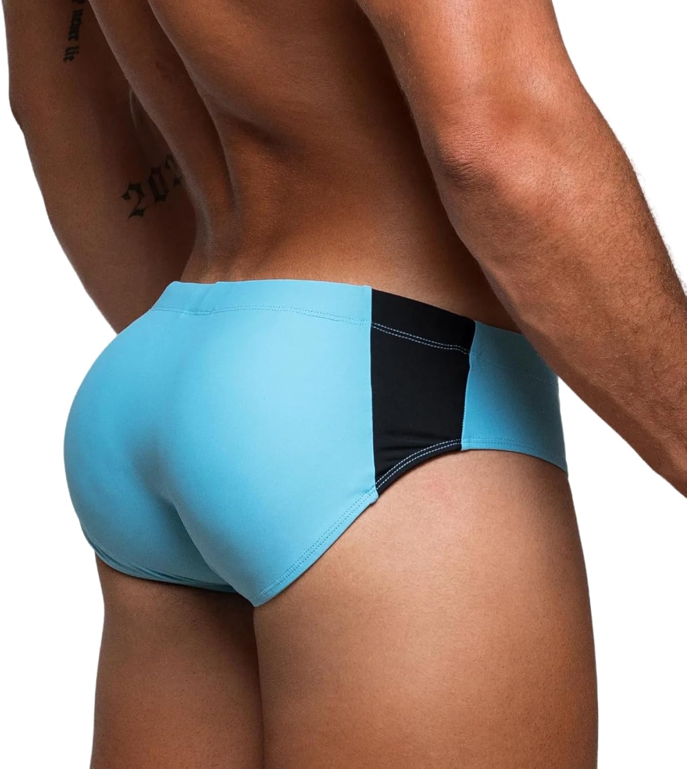 Rounderbum Men’s H2O Padded + Package Swim Brief – Quick-Dry Butt & Package Enhancing, No VPL, Lined