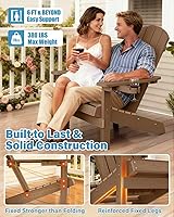 Vista 6 de YEFU Silla Adirondack Resistente a la Intemperie: Sillas Adirondack de Plástico HIPS para Exterior - Sillas de Patio con Portavasos y Textura