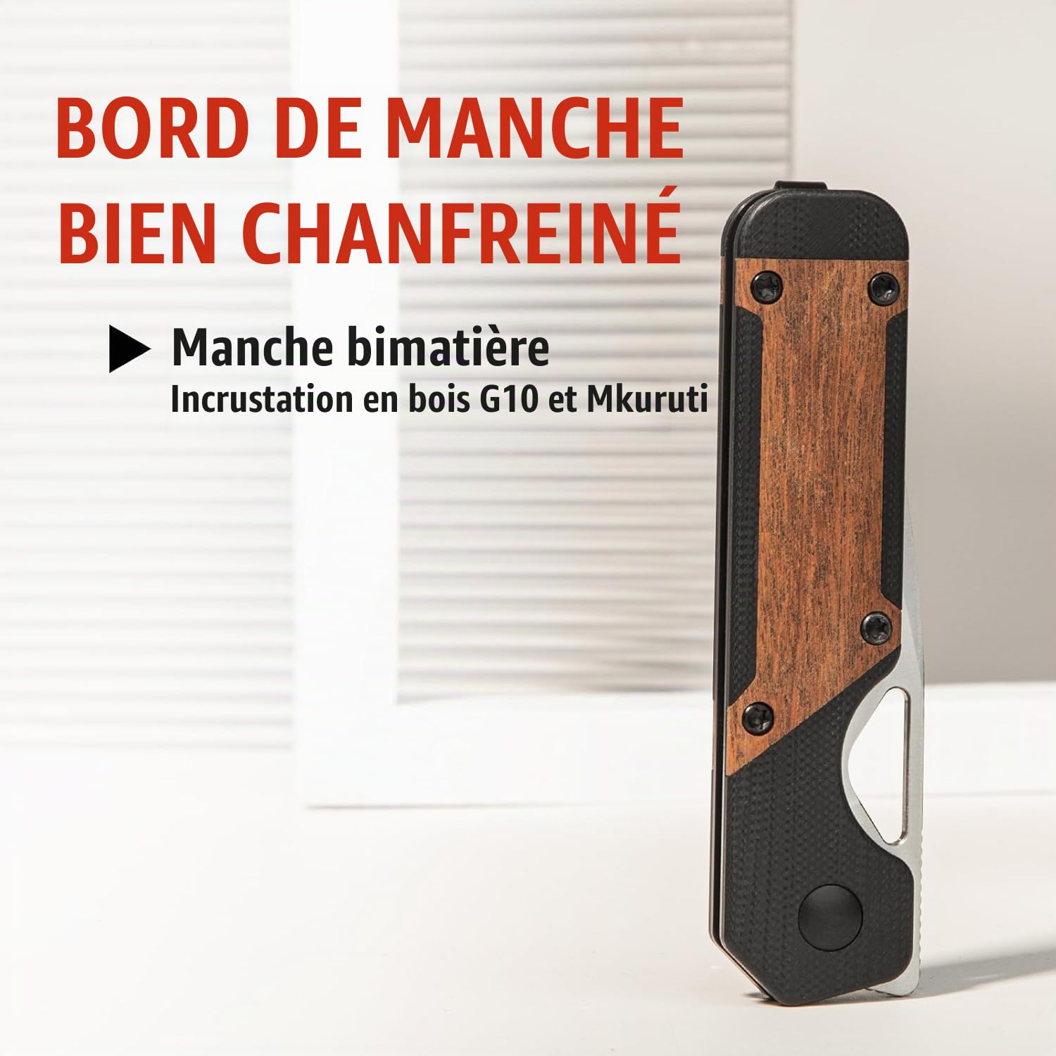 Kizer Couteau Pliant EDC Mini Militaw, Lame Nitro-V 2.82" Manche G10/Mkuruti, Clip Poche, Cadeau Camping, V3634SA4