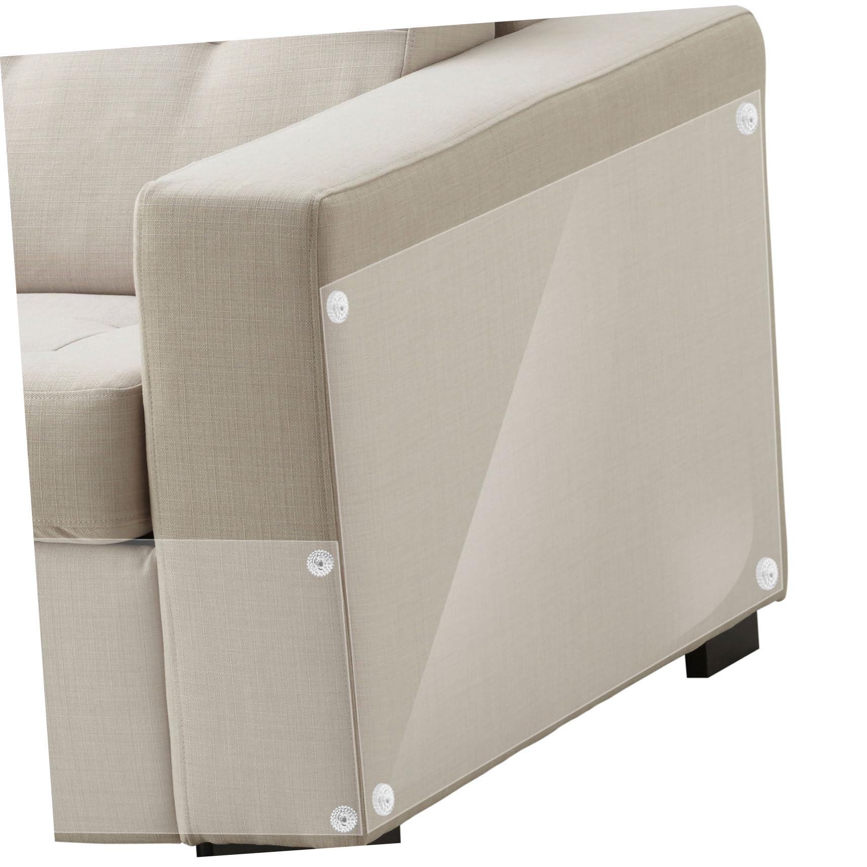 Happyyami 15 Stück Transparenter PVC Kratzschutz für Sofas mit 80 Nägeln 30x45cm Schützt Möbel vor Kratzern und Bewahrt das Originalbild