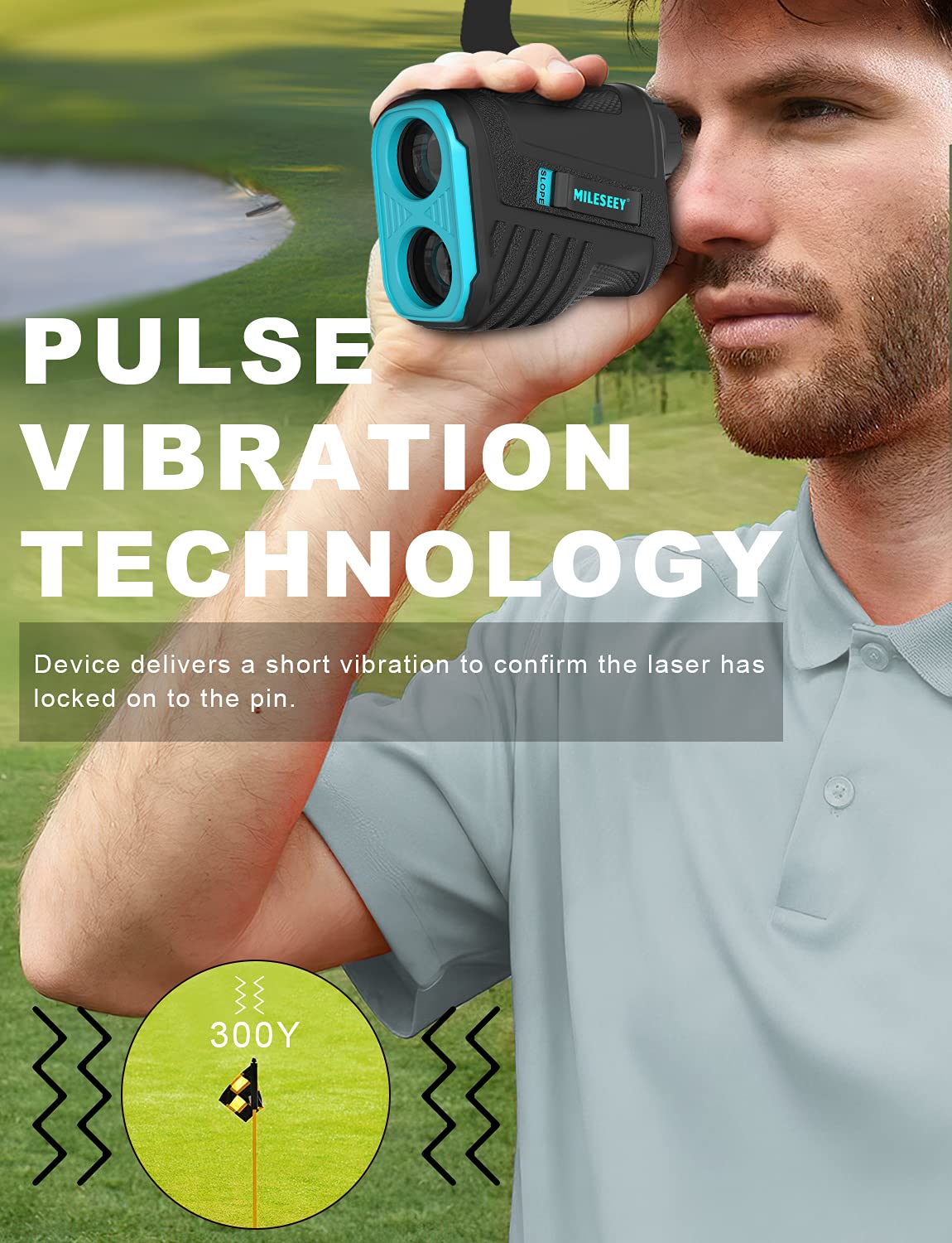 Telemetro Golf Ricaricabile,PF280Pro Telemetro 656 yarde con Bloccaggio Preciso Dell'asta Della Bandiera,Ingrandimento 6X,Scansione del Golf,Misurazione Della Distanza/Velocità