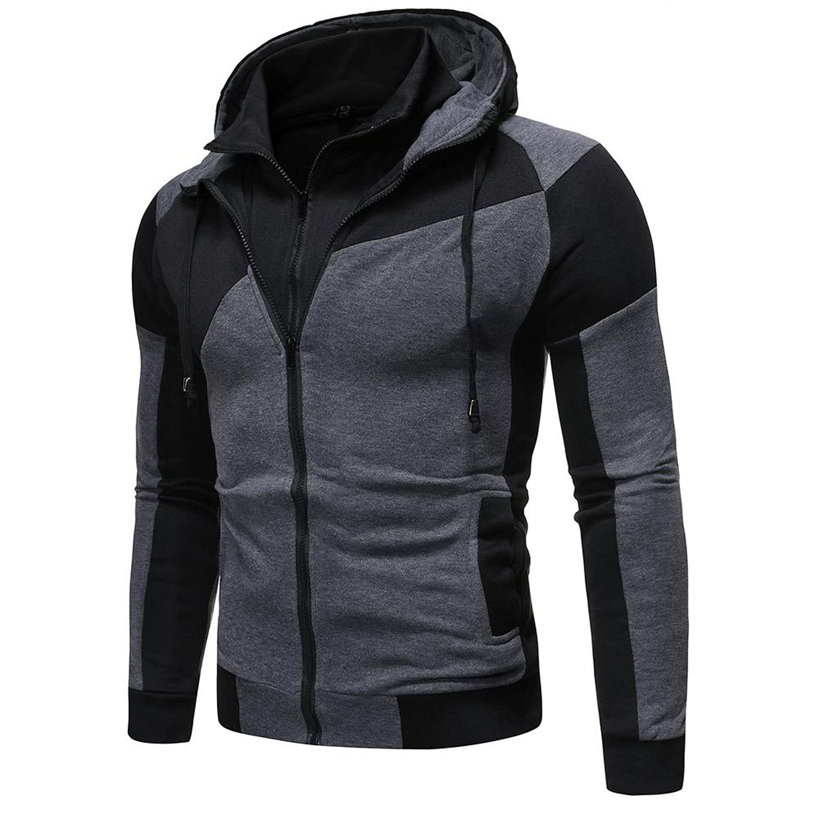 Genérico Sudaderas para Hombre Sudadera con Capucha con Cremallera, De Felpa, Chaqueta Cremallera Forro Polar De Peso Medio para Hombre Jerséis Y Polares Deportivos Sudadera Capucha