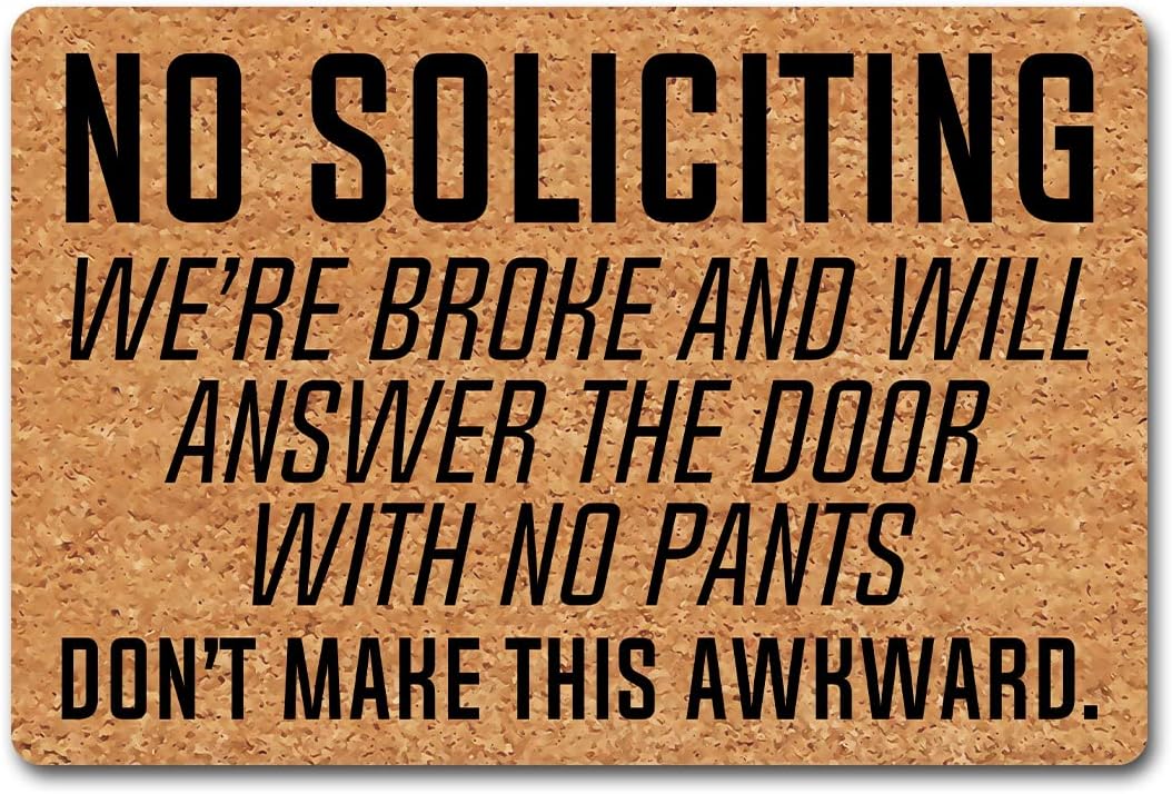 Funny Welcome Doormats No Soliciting Don't Make This Awkward (23.6 X 15.7 in) Personalized Colorful Doormat With Anti-Slip Rubber Back Prank House Warming Gift Doormats For The Entrance Way Decor