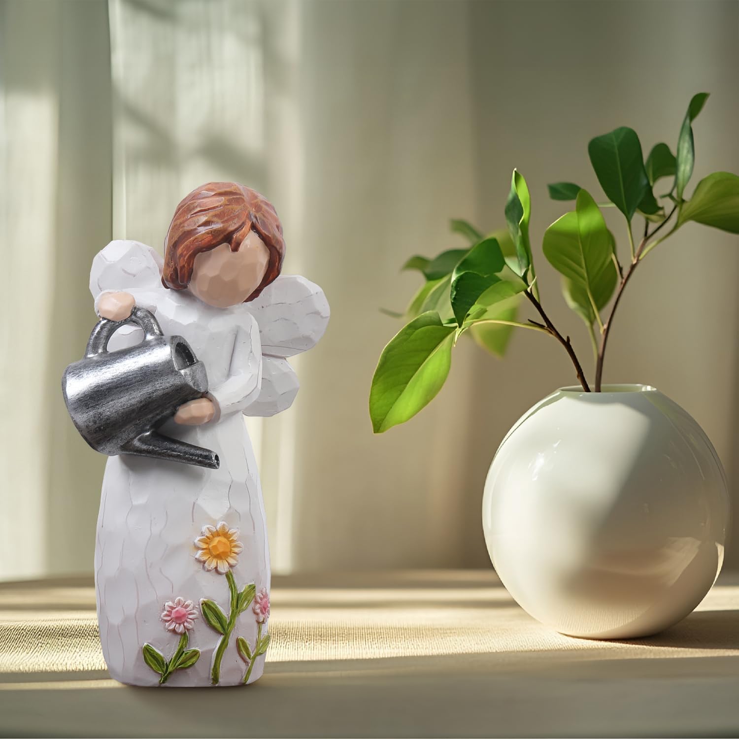 JFHEDY Gardening Gifts for Women, Angel Figurines Guardian Gifts for Women, New Home Gift Ideas, Sculpted Hand-Painted Figurine Angel Figurine - Image 5