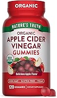Nature's Truth Organic Apple Cider Vinegar Gummies | 120 Vegan Count | Gluten-Free, Non-GMO, USDA Organic, Apple Flavor