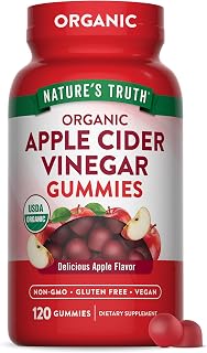 Nature's Truth Organic Apple Cider Vinegar Gummies | 120 Vegan Count | Gluten-Free, Non-GMO, USDA Organic, Apple Flavor