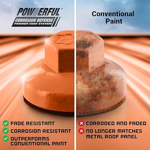 Miniatura 5 de Fasteners Plus ST Fastening - Tornillos de metal para techos Kwikseal de metal a madera, color marrón (250 unidades)