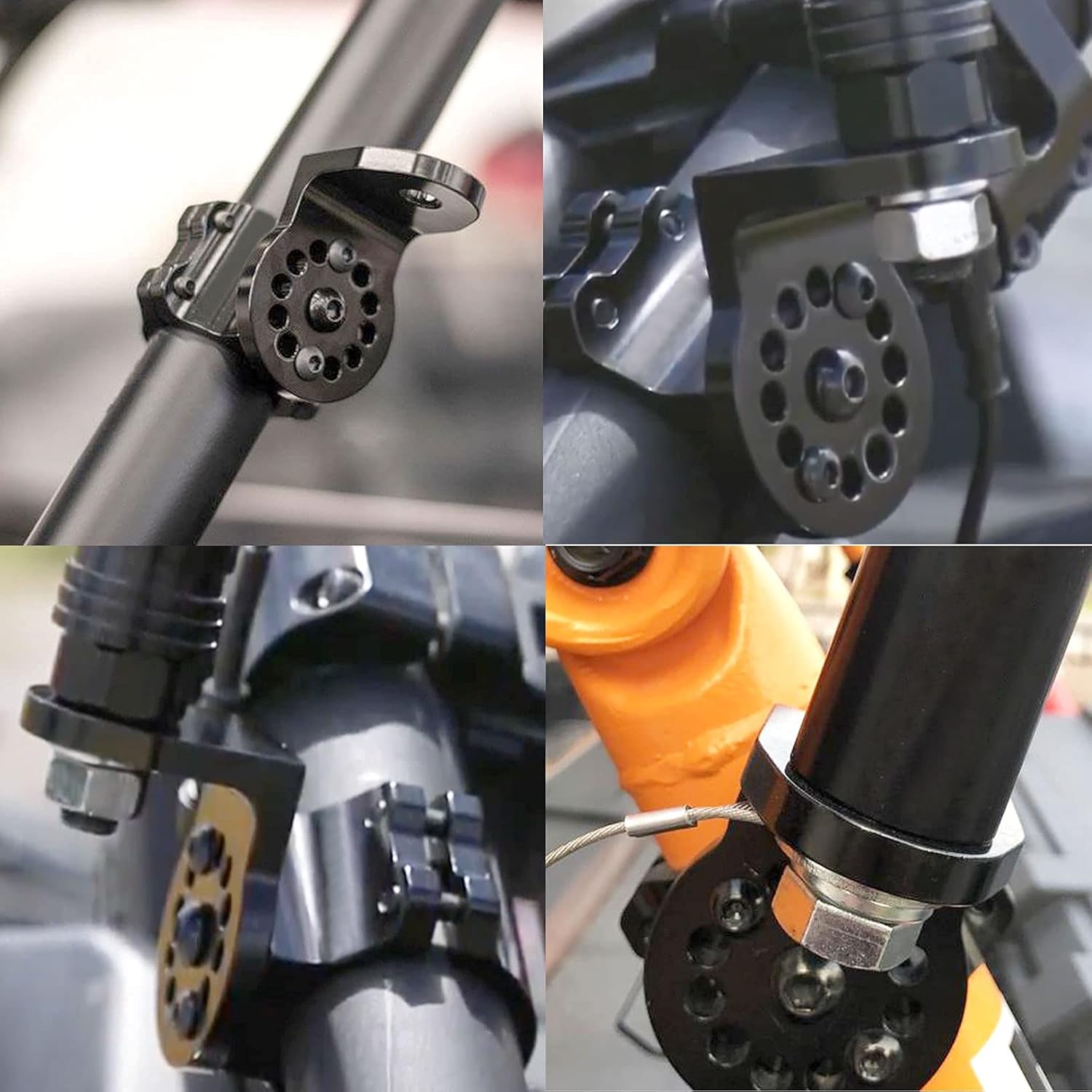 Adjustable Antenna Mount Flag Holder 1 3/4” to 1 7/8” LED Whip Light Bracket Compatible with 2017-2019 Can-Am Maverick X3 Polaris RZR Turbo S (2 Bracket)