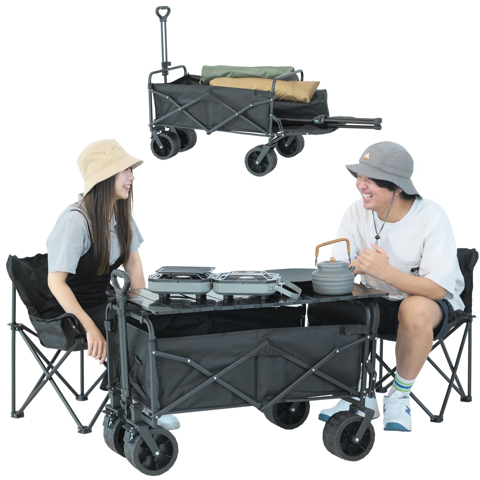 Amazon.co.jp: キャリーワゴン テーブル 長い荷物もOK 大容量150L【天