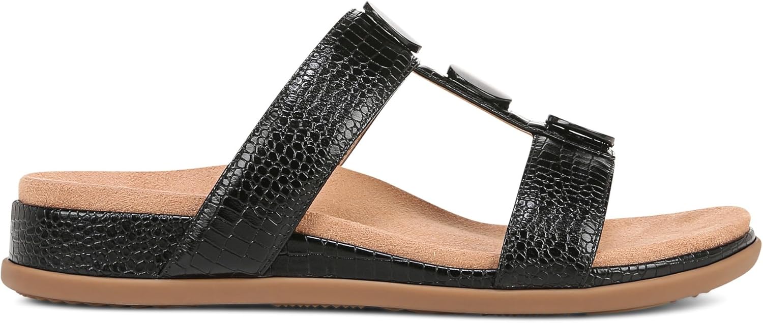 Vionic Serra Women's T-Strap Slip-on Supportive Sandal Black - 9 Wide - Image 2