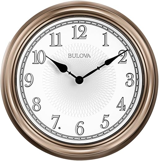 Bulova C 4826 Light Time Wall Clock photo Bulova C4826 Light Time Wall Clock, Champagne