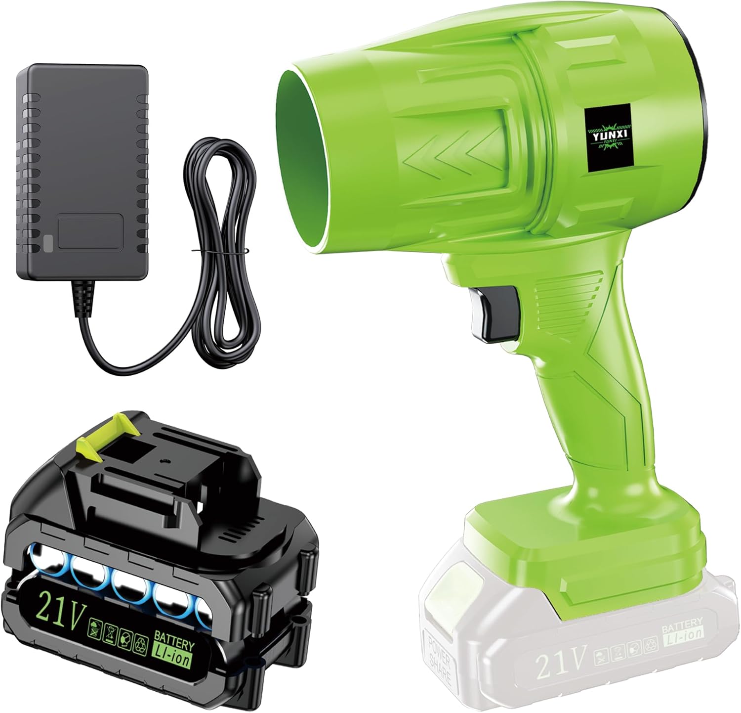 Cordless Blower Durable casing, Adjustable Speed, Portable Fast Charging Lithium Battery (Machine+Advanced Battery * 2+Accessories)